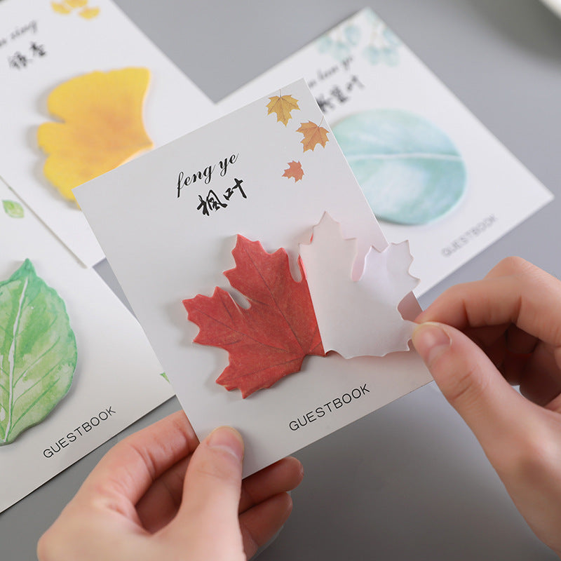 Wholesale Paper Creative Leaf Maple Leaf Ginkgo Sticky Notes